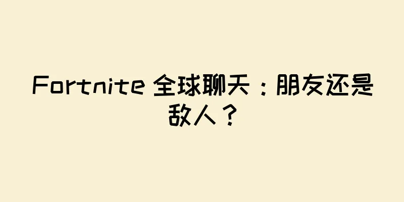 Fortnite 全球聊天:朋友还是敌人?