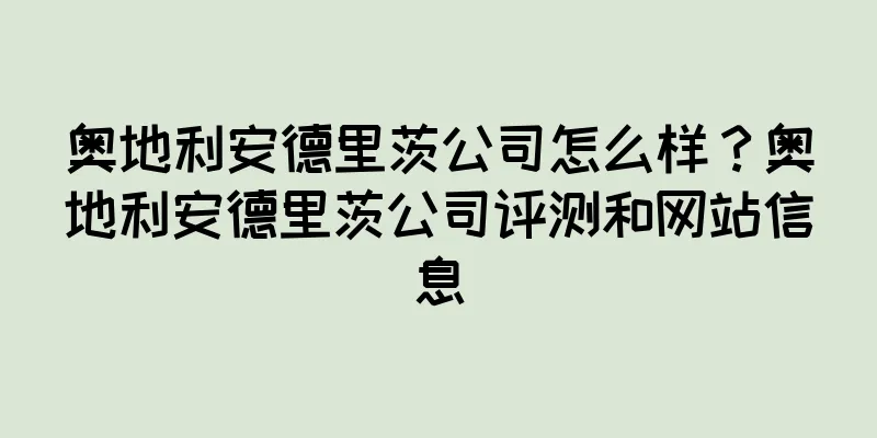 奥地利安德里茨公司怎么样？奥地利安德里茨公司评测和网站信息