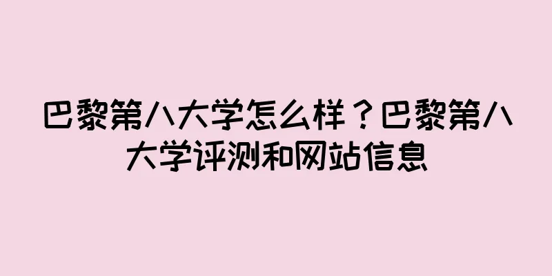 巴黎第八大学怎么样？巴黎第八大学评测和网站信息