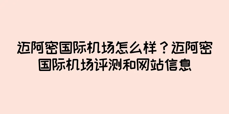 迈阿密国际机场怎么样？迈阿密国际机场评测和网站信息