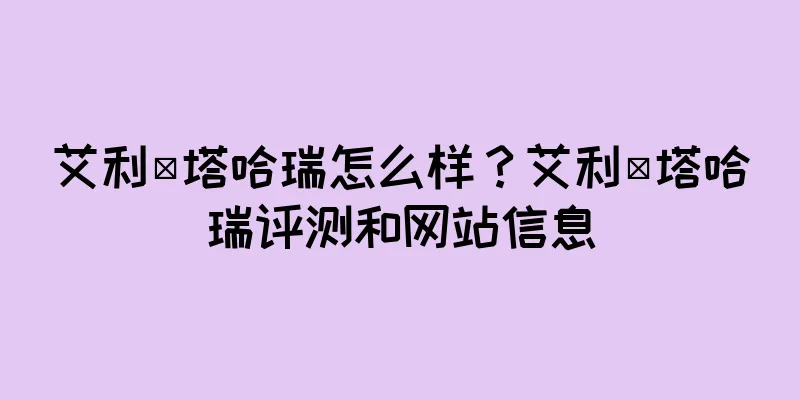 艾利·塔哈瑞怎么样？艾利·塔哈瑞评测和网站信息