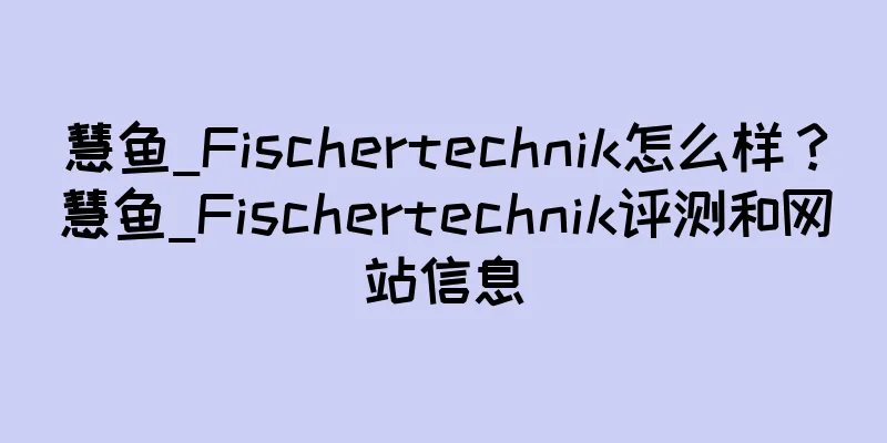 慧鱼_Fischertechnik怎么样？慧鱼_Fischertechnik评测和网站信息