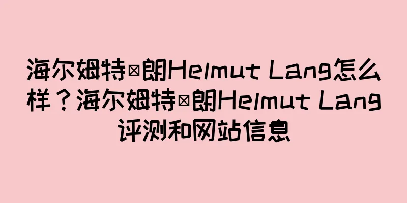 海尔姆特·朗Helmut Lang怎么样？海尔姆特·朗Helmut Lang评测和网站信息